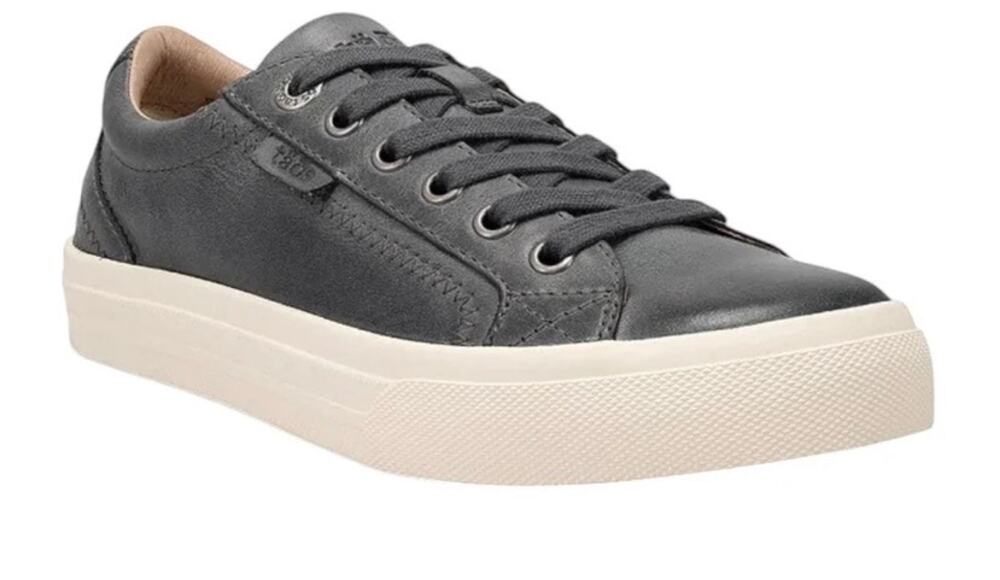 Taos Women's Plim Soul Lux Leather Lace Up Sneaker Platform Sole Steel Gray 8